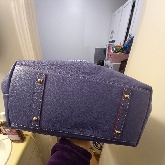 Dooney & Bourke Periwinkle Blue Leather Handbag Hobo Bag Purse Clasp - Picture 4 of 13